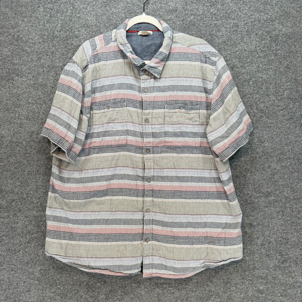 Carbon 2 Cobalt Button Down‎ Shirt Mens XXL Multi Stripe Cotton Casual Soft